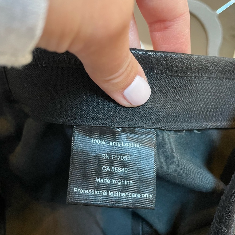 DTLA Brand Jeans Black Genuine Leather Pants Leggings 100% Lamb Leather Size 29 - Picture 7 of 7